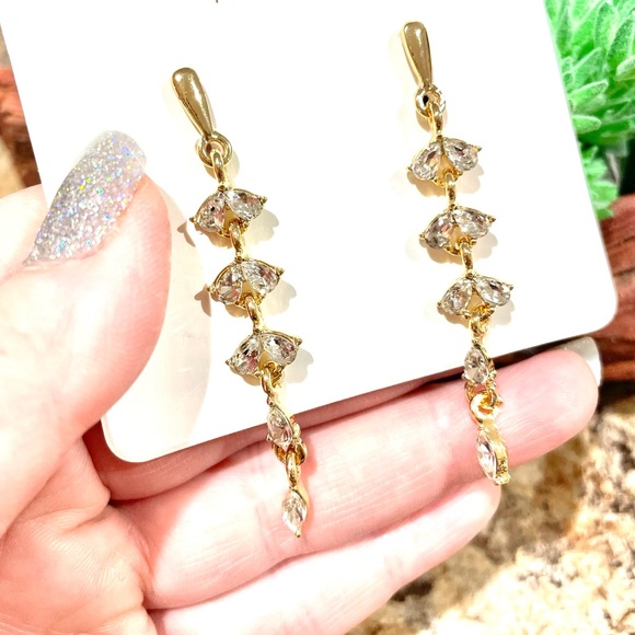 Cubic Zirconia Teardrop Earrings - Picture 5 of 5